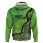 Custom Sydney Thunder Hoodie Indigenous Art - Grunge Style