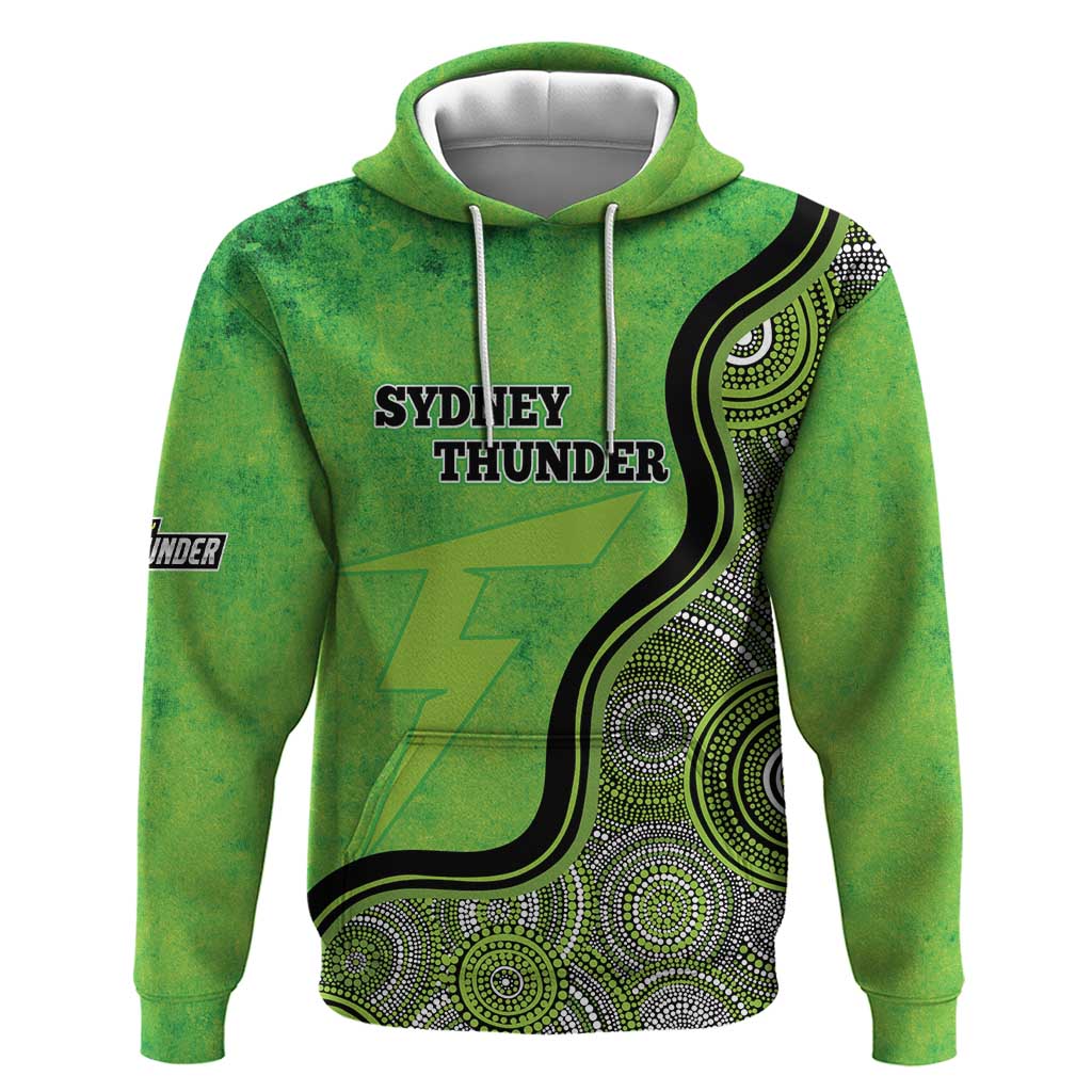 Custom Sydney Thunder Hoodie Indigenous Art - Grunge Style