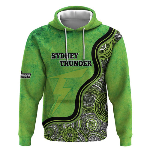 Custom Sydney Thunder Hoodie Indigenous Art - Grunge Style