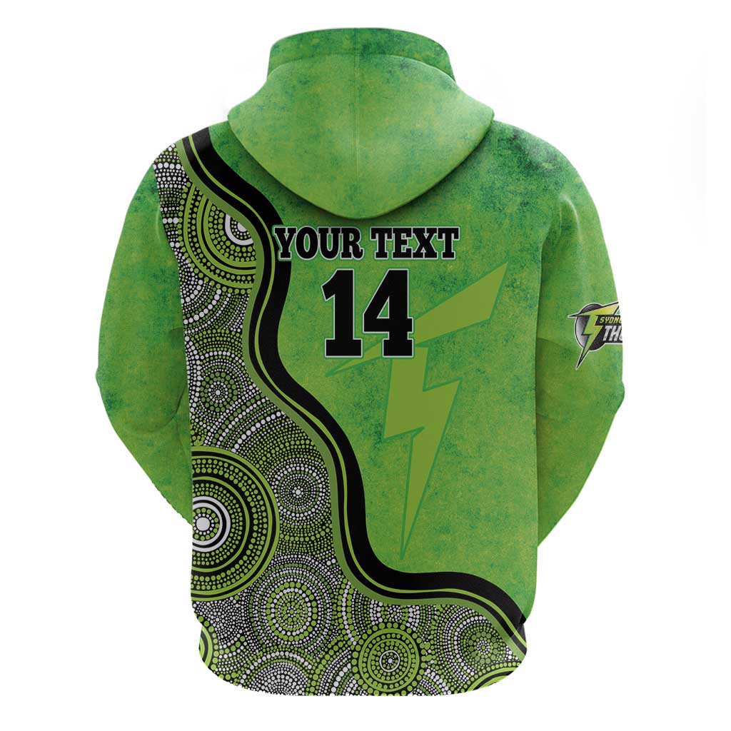 Custom Sydney Thunder Hoodie Indigenous Art - Grunge Style