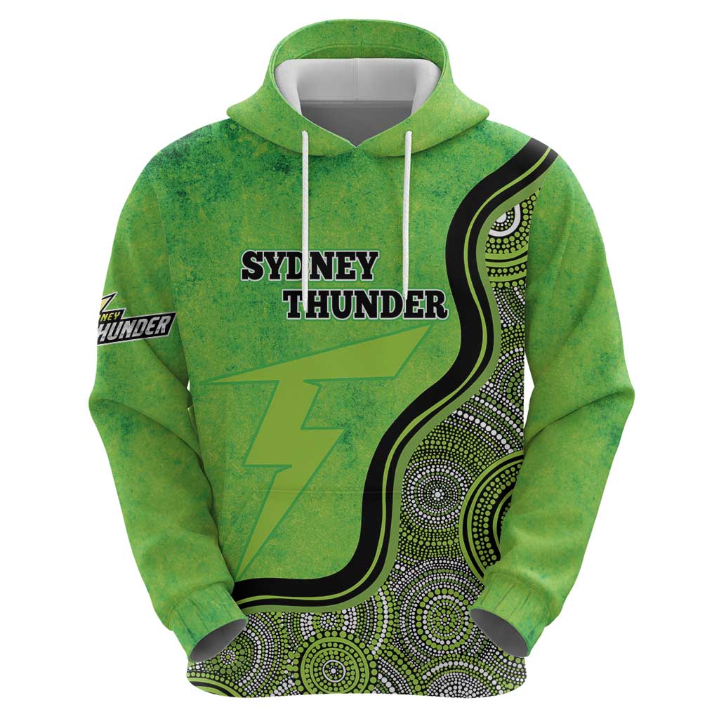 Custom Sydney Thunder Hoodie Indigenous Art - Grunge Style