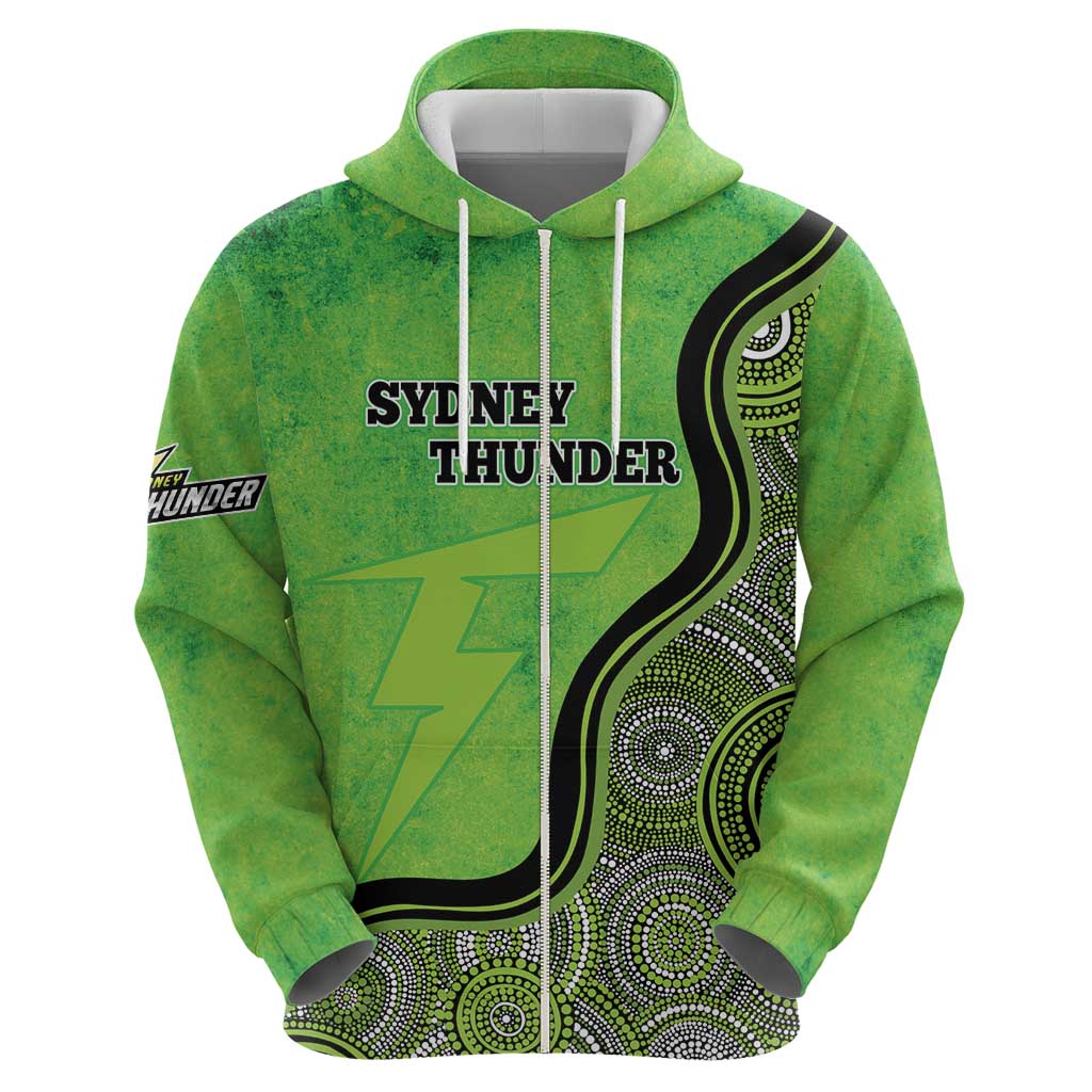 Custom Sydney Thunder Hoodie Indigenous Art - Grunge Style