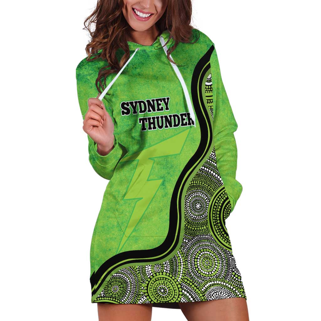 Custom Sydney Thunder Hoodie Dress Indigenous Art - Grunge Style