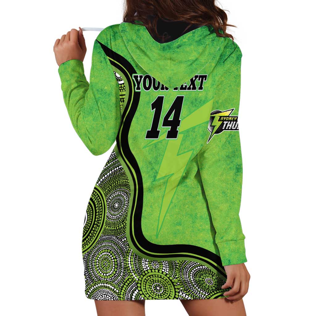 Custom Sydney Thunder Hoodie Dress Indigenous Art - Grunge Style