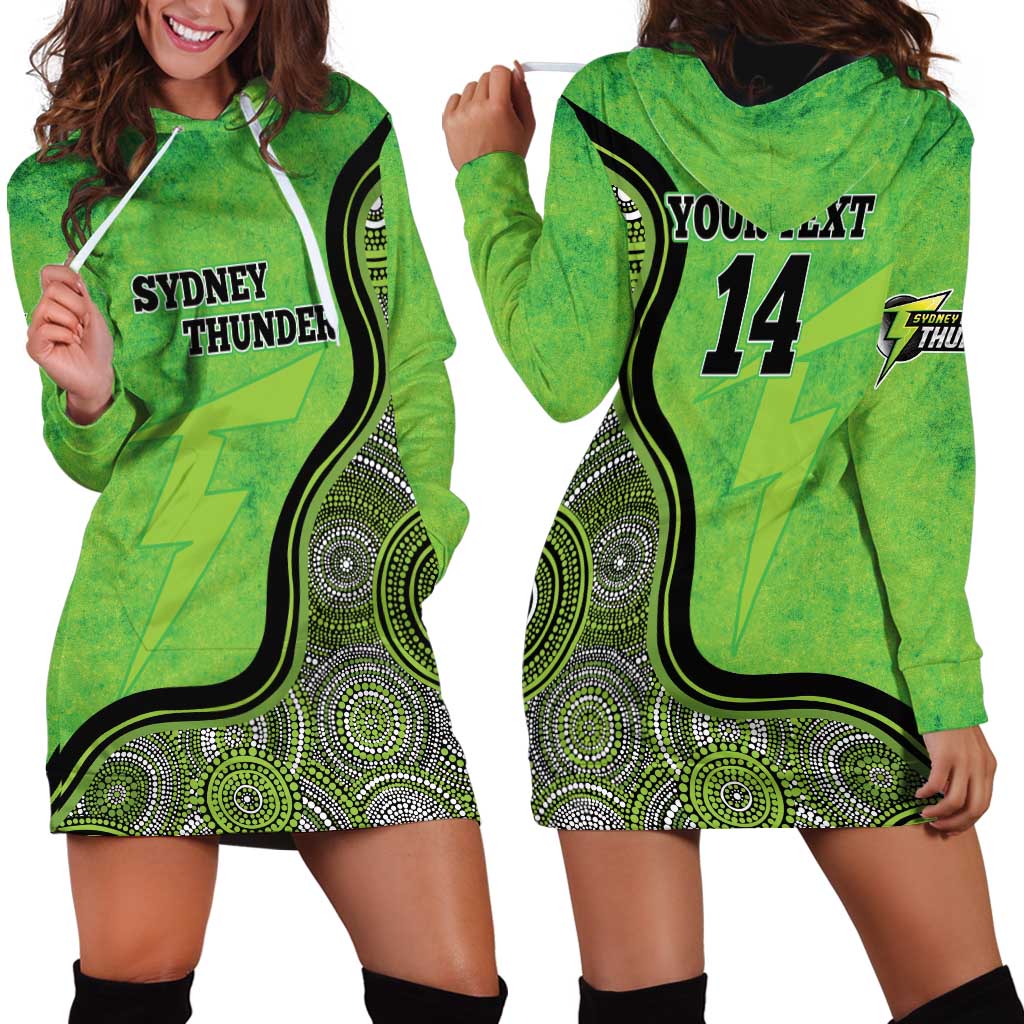Custom Sydney Thunder Hoodie Dress Indigenous Art - Grunge Style