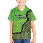 Custom Sydney Thunder Kid Hawaiian Shirt Indigenous Art - Grunge Style