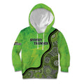 Custom Sydney Thunder Kid Hoodie Indigenous Art - Grunge Style