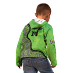 Custom Sydney Thunder Kid Hoodie Indigenous Art - Grunge Style