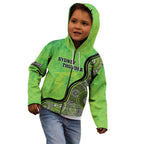 Custom Sydney Thunder Kid Hoodie Indigenous Art - Grunge Style
