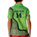 Custom Sydney Thunder Kid Polo Shirt Indigenous Art - Grunge Style