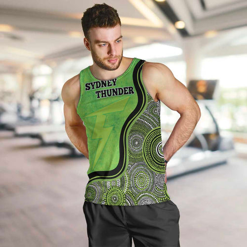 Custom Sydney Thunder Men Tank Top Indigenous Art - Grunge Style