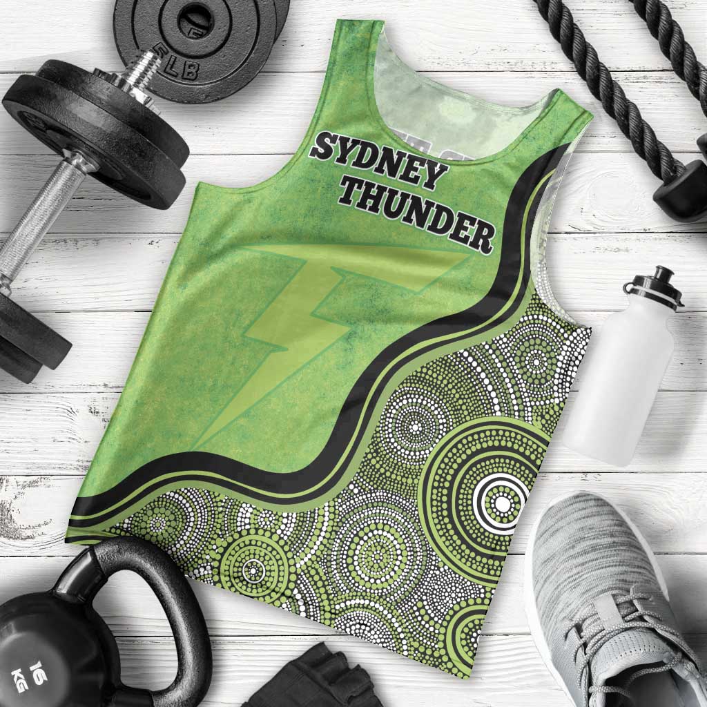 Custom Sydney Thunder Men Tank Top Indigenous Art - Grunge Style