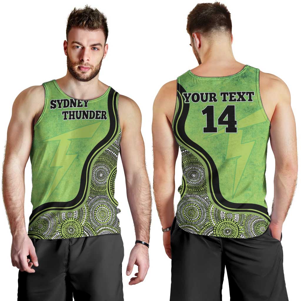 Custom Sydney Thunder Men Tank Top Indigenous Art - Grunge Style