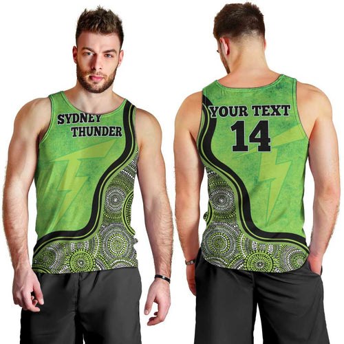 Custom Sydney Thunder Men Tank Top Indigenous Art - Grunge Style