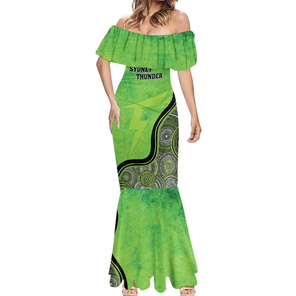 Custom Sydney Thunder Mermaid Dress Indigenous Art - Grunge Style