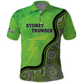 Custom Sydney Thunder Polo Shirt Indigenous Art - Grunge Style