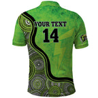 Custom Sydney Thunder Polo Shirt Indigenous Art - Grunge Style