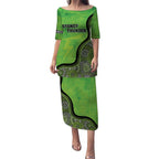 Custom Sydney Thunder Puletasi Indigenous Art - Grunge Style