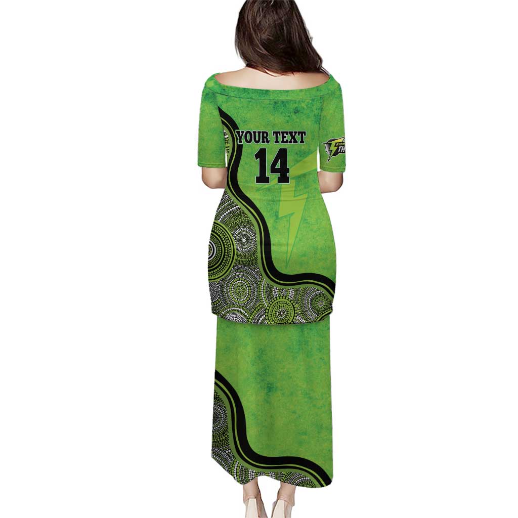 Custom Sydney Thunder Puletasi Indigenous Art - Grunge Style