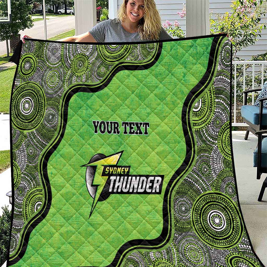 Custom Sydney Thunder Quilt Indigenous Art - Grunge Style