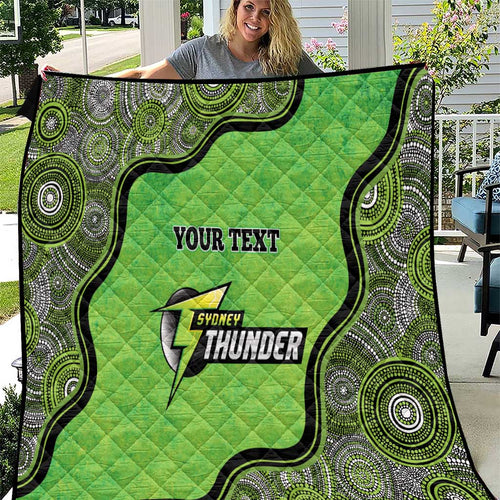 Custom Sydney Thunder Quilt Indigenous Art - Grunge Style