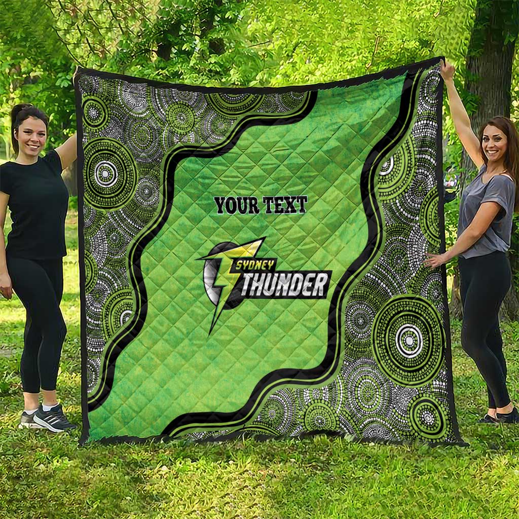 Custom Sydney Thunder Quilt Indigenous Art - Grunge Style