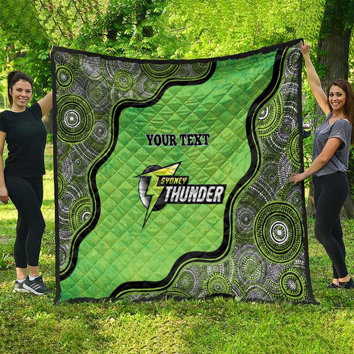 Custom Sydney Thunder Quilt Indigenous Art - Grunge Style