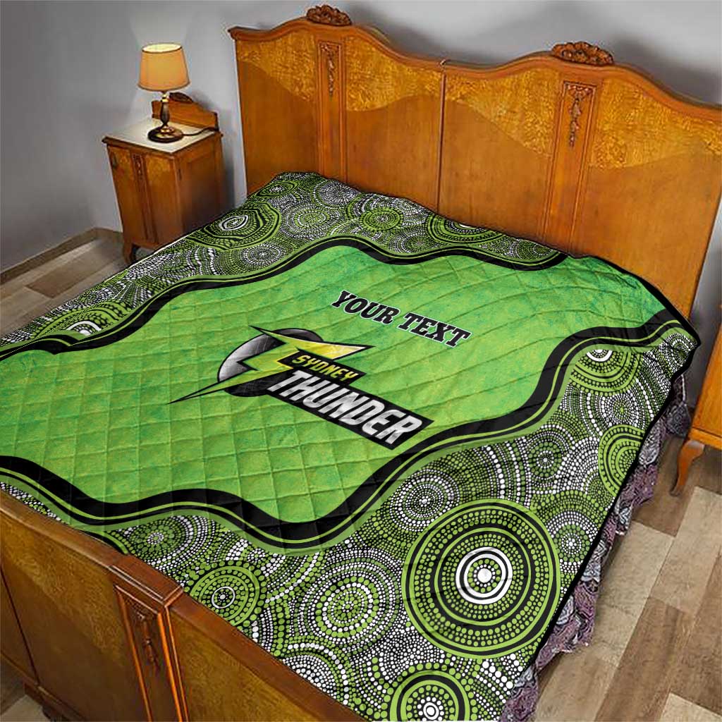 Custom Sydney Thunder Quilt Indigenous Art - Grunge Style