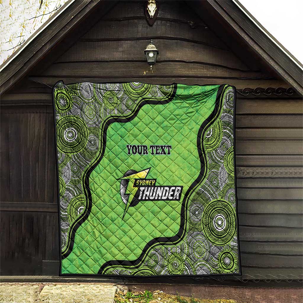 Custom Sydney Thunder Quilt Indigenous Art - Grunge Style