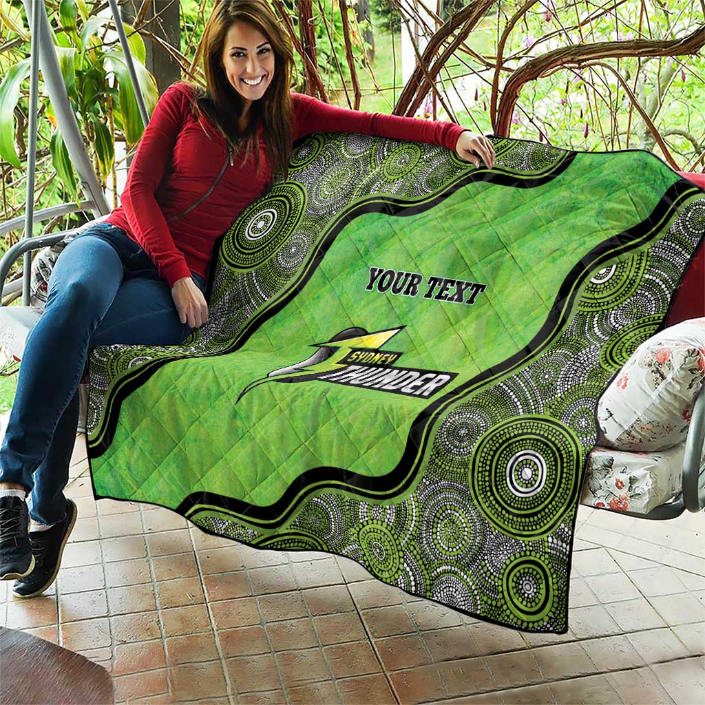 Custom Sydney Thunder Quilt Indigenous Art - Grunge Style