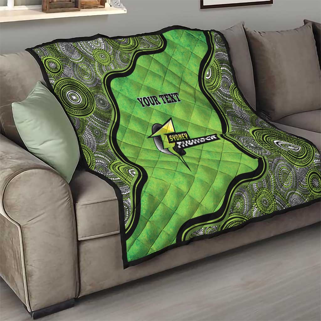 Custom Sydney Thunder Quilt Indigenous Art - Grunge Style
