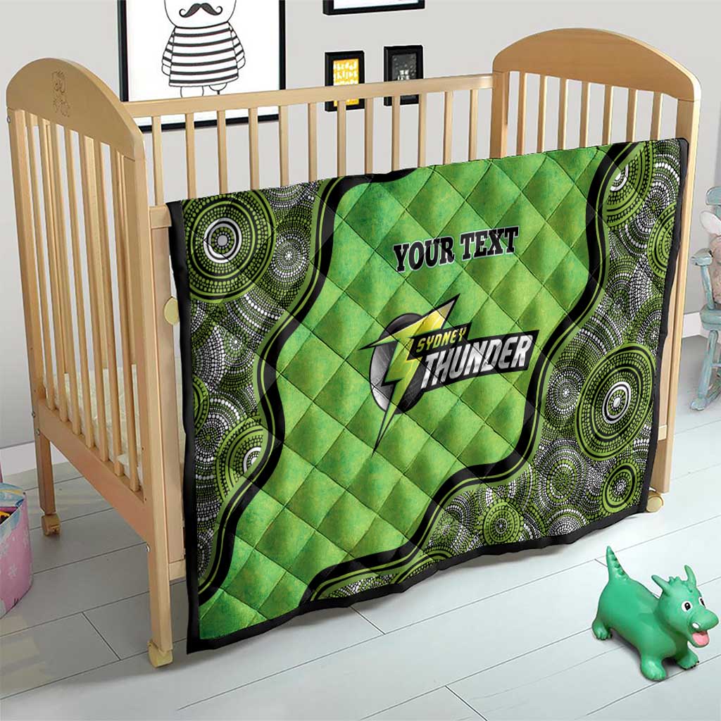 Custom Sydney Thunder Quilt Indigenous Art - Grunge Style