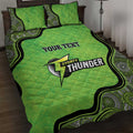 Custom Sydney Thunder Quilt Bed Set Indigenous Art - Grunge Style