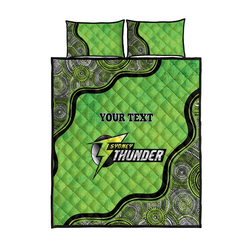 Custom Sydney Thunder Quilt Bed Set Indigenous Art - Grunge Style