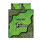 Custom Sydney Thunder Quilt Bed Set Indigenous Art - Grunge Style