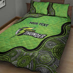 Custom Sydney Thunder Quilt Bed Set Indigenous Art - Grunge Style