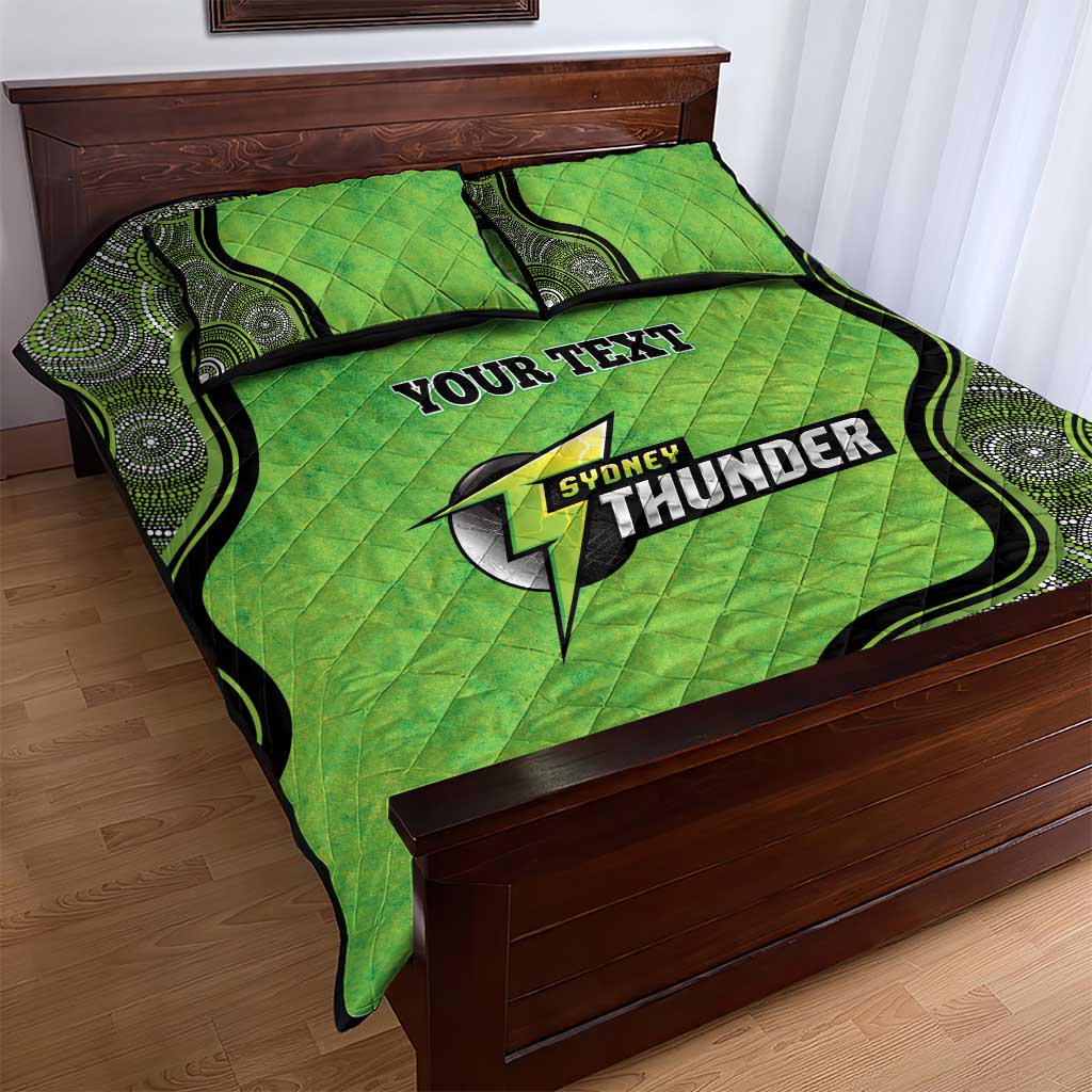 Custom Sydney Thunder Quilt Bed Set Indigenous Art - Grunge Style