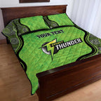 Custom Sydney Thunder Quilt Bed Set Indigenous Art - Grunge Style
