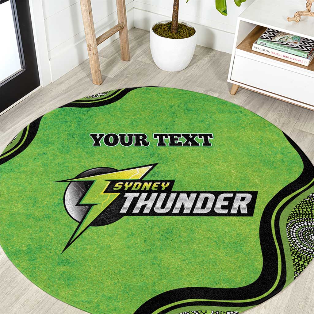 Custom Sydney Thunder Round Carpet Indigenous Art - Grunge Style