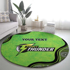 Custom Sydney Thunder Round Carpet Indigenous Art - Grunge Style