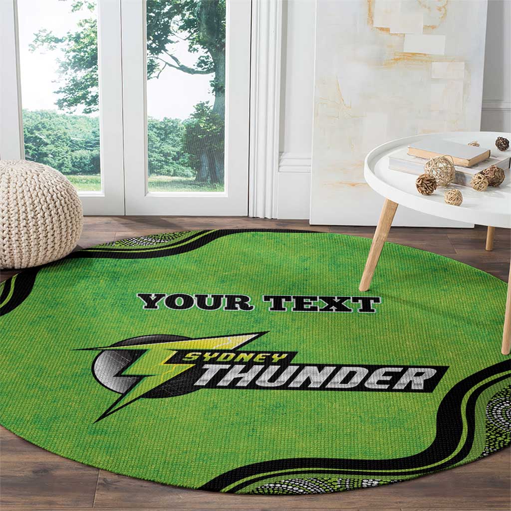 Custom Sydney Thunder Round Carpet Indigenous Art - Grunge Style
