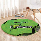 Custom Sydney Thunder Round Carpet Indigenous Art - Grunge Style