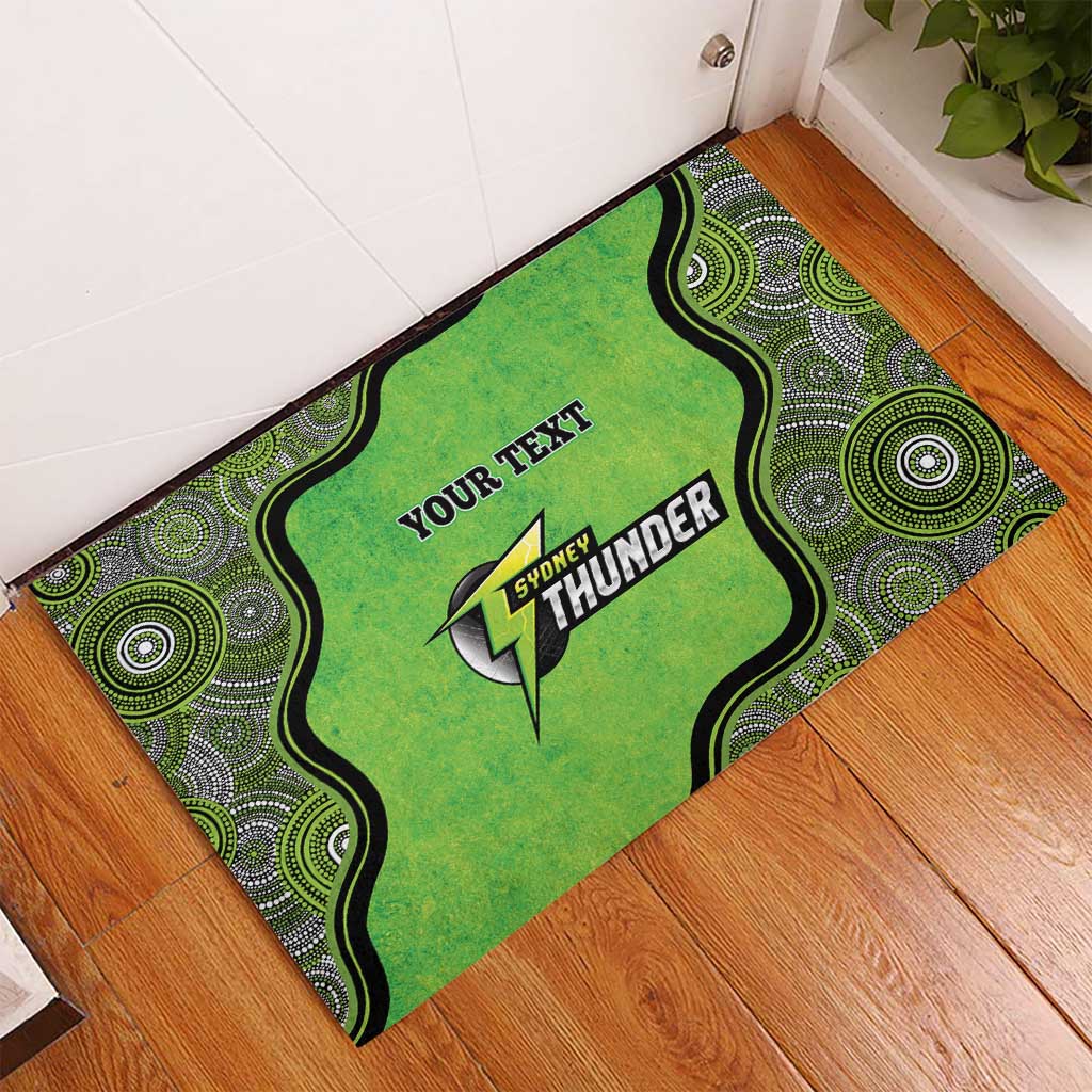 Custom Sydney Thunder Rubber Doormat Indigenous Art - Grunge Style