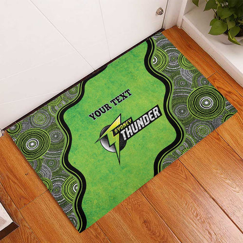 Custom Sydney Thunder Rubber Doormat Indigenous Art - Grunge Style