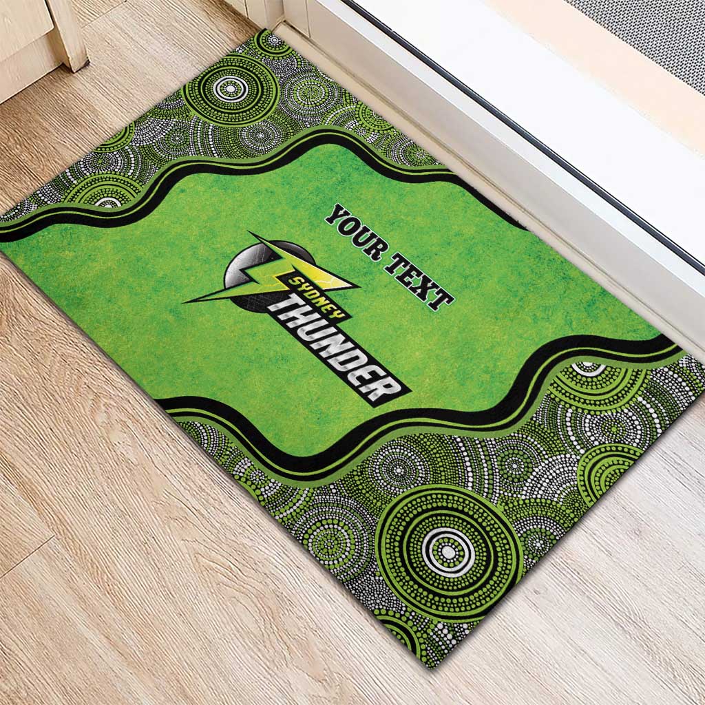 Custom Sydney Thunder Rubber Doormat Indigenous Art - Grunge Style