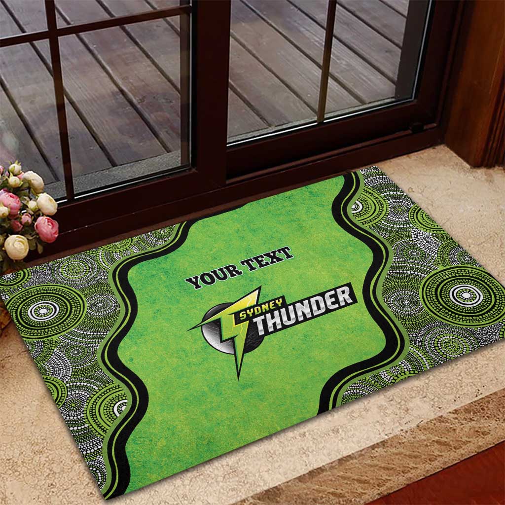 Custom Sydney Thunder Rubber Doormat Indigenous Art - Grunge Style