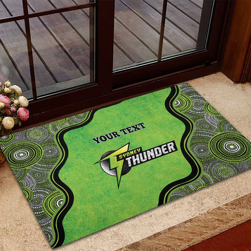 Custom Sydney Thunder Rubber Doormat Indigenous Art - Grunge Style