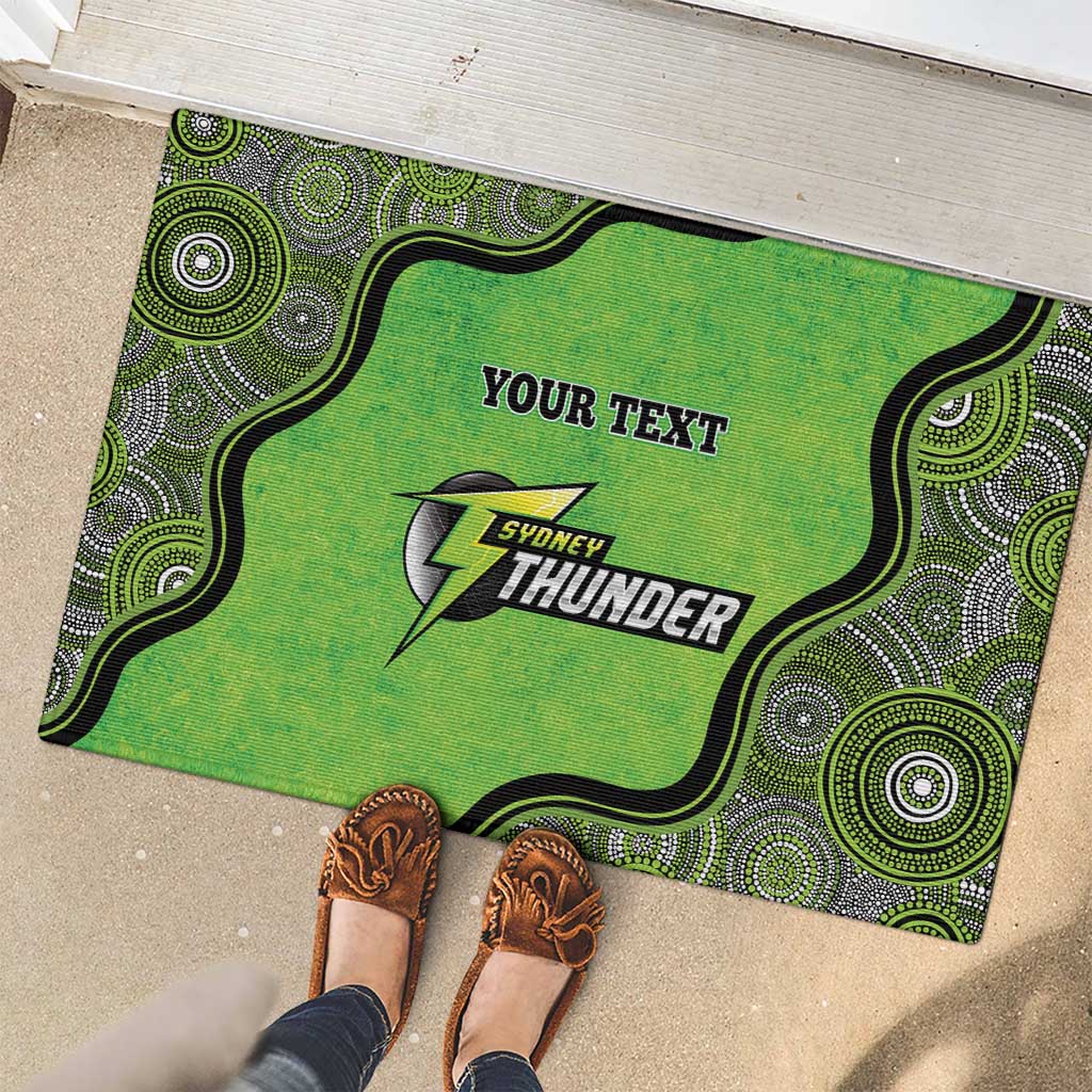 Custom Sydney Thunder Rubber Doormat Indigenous Art - Grunge Style