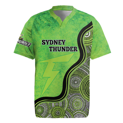Custom Sydney Thunder Rugby Jersey Indigenous Art - Grunge Style