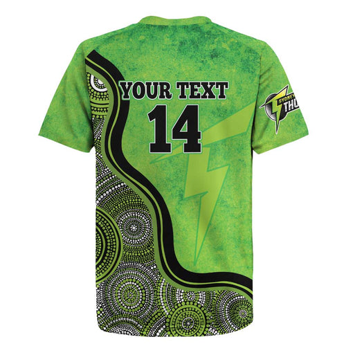 Custom Sydney Thunder Rugby Jersey Indigenous Art - Grunge Style